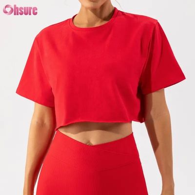 Custom Oversize Sport Crop Top Vrouwen T-Shirt Nieuwe aankomst Zachte Snelle Droge Lichtgewicht Vrouwen Dansen Hardlopen Korte mouw Top