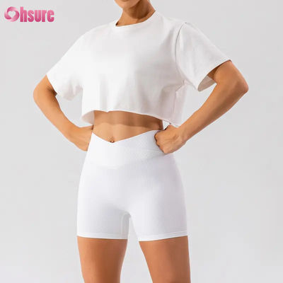 Custom Oversize Sport Crop Top Vrouwen T-Shirt Nieuwe aankomst Zachte Snelle Droge Lichtgewicht Vrouwen Dansen Hardlopen Korte mouw Top