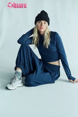 Dames Sport Lange Mouw Top Duimgat Strak Lichtgewicht Ademend Hardlopen Sportkleding Effen Kleur Crop Top Jogger Sets