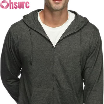Custom Mensen Sport Hoodie Winter Warm Pullover met Zipper en Printed Design