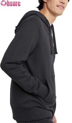 Hoge Kwaliteit Custom Logo Heren Hoodie Zweetbroek Trainingspak Set Grijs Effen Patroon Katoen Zakken Eenvoudige Effen Stijl