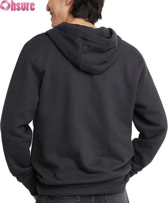 Hoge Kwaliteit Custom Logo Heren Hoodie Zweetbroek Trainingspak Set Grijs Effen Patroon Katoen Zakken Eenvoudige Effen Stijl