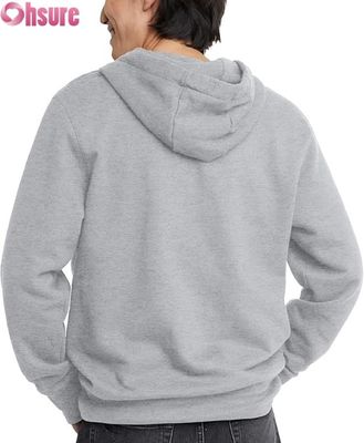 Hoge Kwaliteit Custom Logo Heren Hoodie Zweetbroek Trainingspak Set Grijs Effen Patroon Katoen Zakken Eenvoudige Effen Stijl