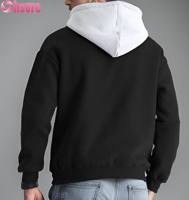 Mensen Casual Long Sleeve Pullover Hoodie Sweatshirt met voorzak Contrast Kleur Hood Design