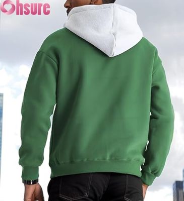 Mensen Casual Long Sleeve Pullover Hoodie Sweatshirt met voorzak Contrast Kleur Hood Design