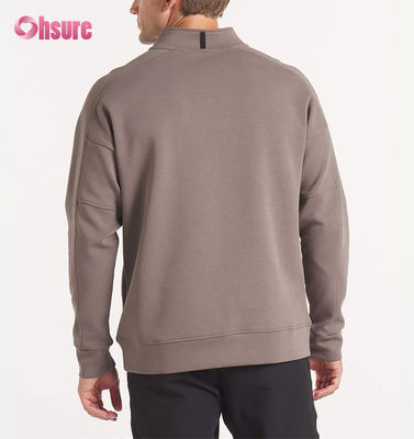 Hoge Kwaliteit Custom Borduurwerk Heren Oversized French Terry Crew Neck Sweatshirt & Zware Kwart Zip Hoodie Effen Patroon