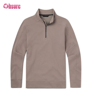 Hoge Kwaliteit Custom Borduurwerk Heren Oversized French Terry Crew Neck Sweatshirt & Zware Kwart Zip Hoodie Effen Patroon