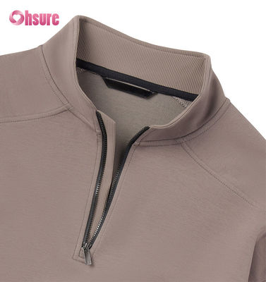 Hoge Kwaliteit Custom Borduurwerk Heren Oversized French Terry Crew Neck Sweatshirt & Zware Kwart Zip Hoodie Effen Patroon
