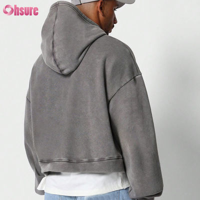 Hoodie Fabrikant Custom Y2K Print Streetwear 400 Gsm Fleece Vintage Oversized Heavyweight Crop Acid Wash Cropped Hoodie Heren