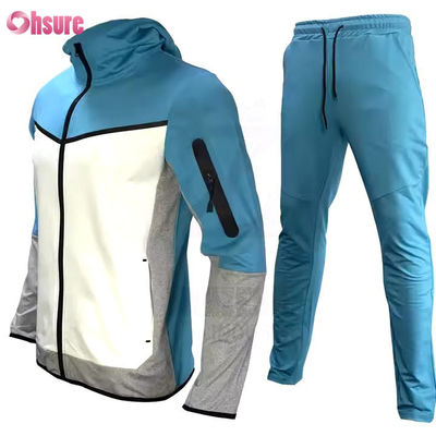 Maatwerk Trainingskleding Sport 2-delige Sets Rits Jogging Gym Tweedelige Set voor Heren