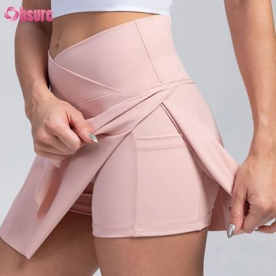 2 in 1 Losse Sportshorts Hoge Taille Zachte Draag Design Gymkleding voor Dames