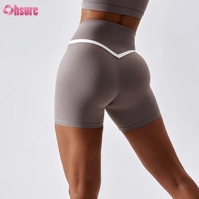 Yoga Shorts voor Dames met Hoge Taille, Snoepkleur, Sneldrogend, Naakt, Hot Shorts voor Hardlopen, Gym, Fitness, Sporttrainingen