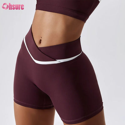 Yoga Shorts voor Dames met Hoge Taille, Snoepkleur, Sneldrogend, Naakt, Hot Shorts voor Hardlopen, Gym, Fitness, Sporttrainingen