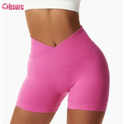 Snoepkleur Sneldrogende Nude Yoga Shorts Heup Lift Hardloop Fitness Shorts Strakke Hoge Taille Sport Leggings
