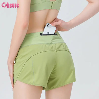 Mode Hoogkwaliteit Vrouwen Active Wear Shorts Athletic Wear Vrouwen Running Shorts Nylon Spandex Gym Sweat Shorts Met zakken