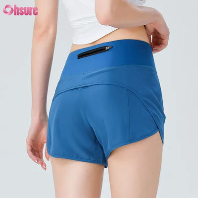 Mode Hoogkwaliteit Vrouwen Active Wear Shorts Athletic Wear Vrouwen Running Shorts Nylon Spandex Gym Sweat Shorts Met zakken