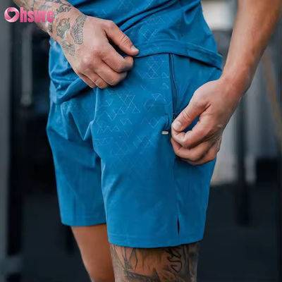 Gymbroek voor mannen met aangepast logo Athletic 100% Nylon geweven actieve bodem voor sport