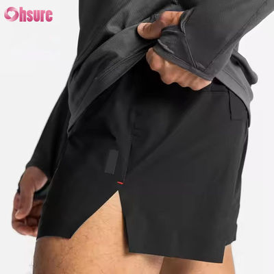 Op maat gesloten zakken Elastische taille Sport Actief dragen Mensen Jacquard Print Workout Running Gym Shorts