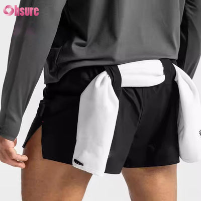 Op maat gesloten zakken Elastische taille Sport Actief dragen Mensen Jacquard Print Workout Running Gym Shorts