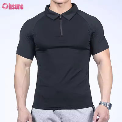 Hoogwaardig snel drogen ijs zijde stof sport top ademend zomer fitness Dri spier fit T-shirt mannen polo shirt