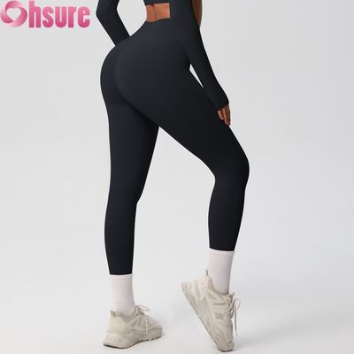 Hoge taille Butt-Lifting Workout Tights Elastische taille Fitness Yoga Leggings voor Outdoor Fietsen Squatproof Nude Pant Skin