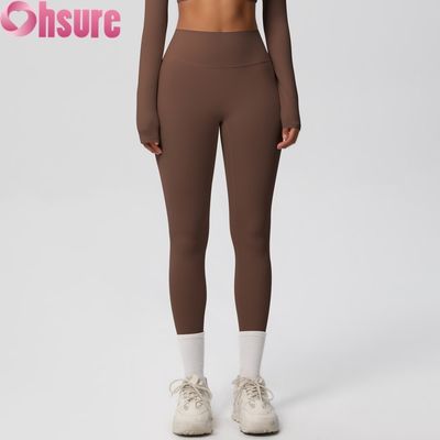 Hoge taille Butt-Lifting Workout Tights Elastische taille Fitness Yoga Leggings voor Outdoor Fietsen Squatproof Nude Pant Skin