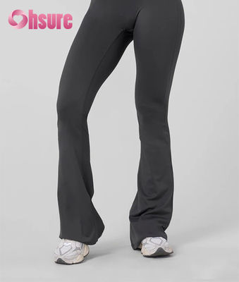 Dear-Lover Custom Logo Dames Hoge Taille Yoga Leggings Zwart Effen Tailleband Beide Zijzakken Vochtregulerend Workout Yoga