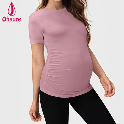 Groothandel Custom Bamboe Zachte Verpleegkleding Fitness Borstvoeding T-shirt Moederschap Tops Yoga T-Shirt