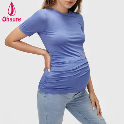 Groothandel Custom Bamboe Zachte Verpleegkleding Fitness Borstvoeding T-shirt Moederschap Tops Yoga T-Shirt