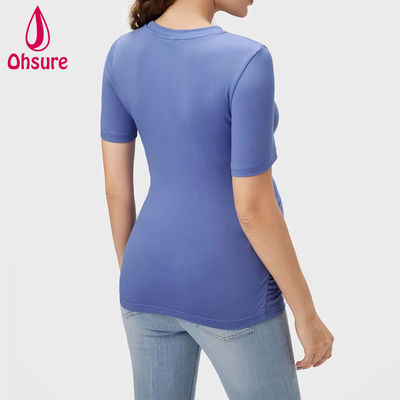 Groothandel Custom Bamboe Zachte Verpleegkleding Fitness Borstvoeding T-shirt Moederschap Tops Yoga T-Shirt
