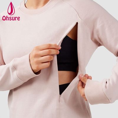 Hoge kwaliteit verpleegkundige hoodie zachte borstvoeding jumper casual sweatshirt fitness moederschap kleding vrouwen gebreide stof 10-12 dagen