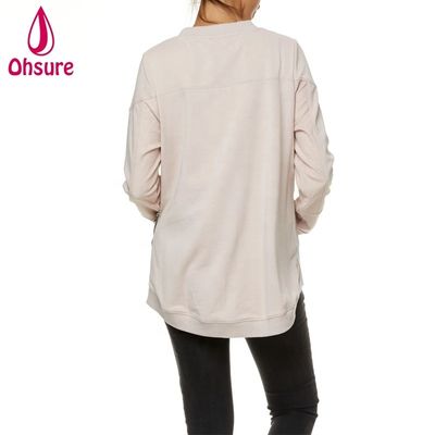 Zwangere winterkleding plus size borstvoedingskleding zachte fleece voedingshoodie met zijrits Zwangerschapstrui Dames