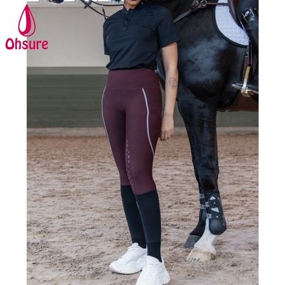 Blauw Zwart Rood Vrouwen Ruiterbroeken Elegante Touch Volle Zit Silicium Groothandel Op maat gemaakt Paardrijden Tights