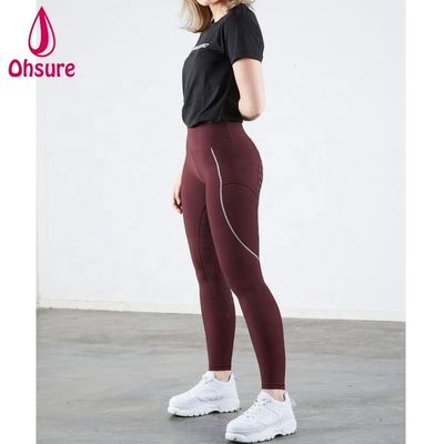 Blauw Zwart Rood Vrouwen Ruiterbroeken Elegante Touch Volle Zit Silicium Groothandel Op maat gemaakt Paardrijden Tights