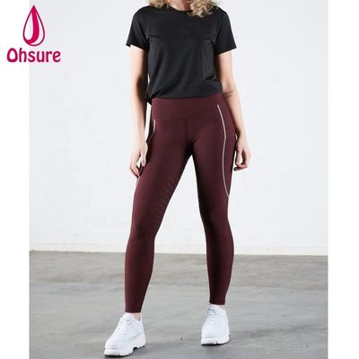 Blauw Zwart Rood Vrouwen Ruiterbroeken Elegante Touch Volle Zit Silicium Groothandel Op maat gemaakt Paardrijden Tights