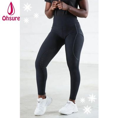 Ademende, zweetabsorberende paardensportbroek met hoge taille en volledig zitvlak van siliconen voor dames