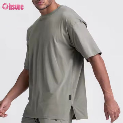 Aangepaste logo Nieuw Design Workout Sportkleding t-shirt Heren 100% Katoen Zwaar Box Fit Hardlopen Oversized Fitness Gym Shirt