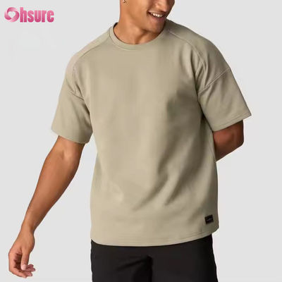 Custom Grijs 100% Katoenen T-shirt Zwaar Oversized T-shirt Hardlopen Workout Sport Gym Shirt Heren