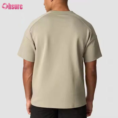 Custom Grijs 100% Katoenen T-shirt Zwaar Oversized T-shirt Hardlopen Workout Sport Gym Shirt Heren
