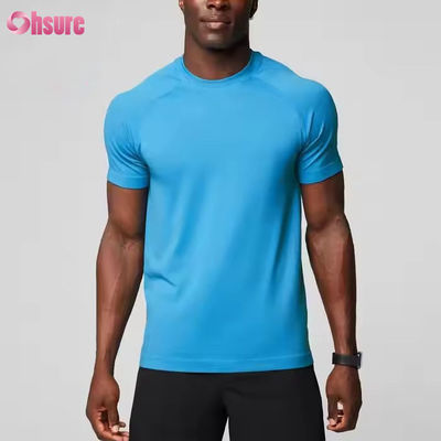 Custom polyester spandex lichtgewicht ademend slanke spier geschikt sport gym t shirt voor mannen