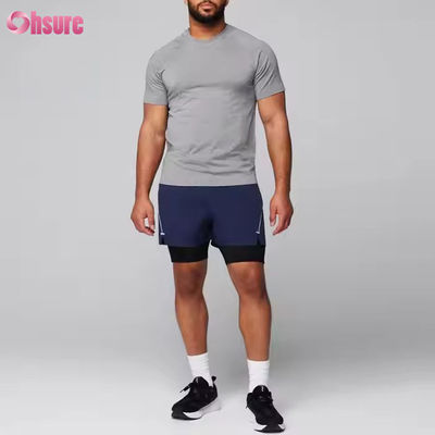 Custom polyester spandex lichtgewicht ademend slanke spier geschikt sport gym t shirt voor mannen
