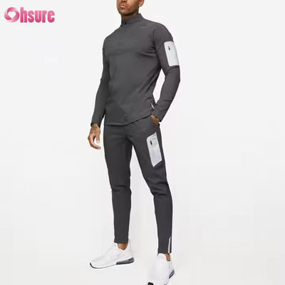 Op maat gemaakte actieve sportkleding Slim Fit 1/4 Quarter Zip Jogging Track Top Heren Compressie Gym Lange Mouw Shirt