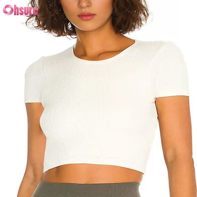 Ademende Sneldrogende Naaktgevoel Hoge Elastische Mooie Rug Dames Sport T-shirt Fitness Workout Hardloop Shirts voor Vrouwen