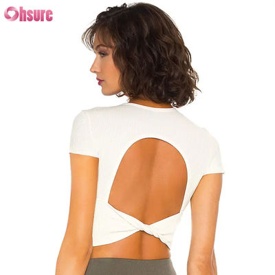 Ademende Sneldrogende Naaktgevoel Hoge Elastische Mooie Rug Dames Sport T-shirt Fitness Workout Hardloop Shirts voor Vrouwen