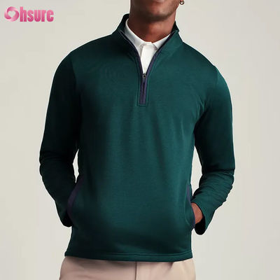 Mensen Custom Plus Size Quarter Zip Pullover High Quality Nylon Sport Hoodie met borduurwerk Solid Half Zip Design voor de winter