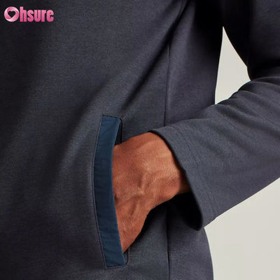 Mensen Custom Plus Size Quarter Zip Pullover High Quality Nylon Sport Hoodie met borduurwerk Solid Half Zip Design voor de winter