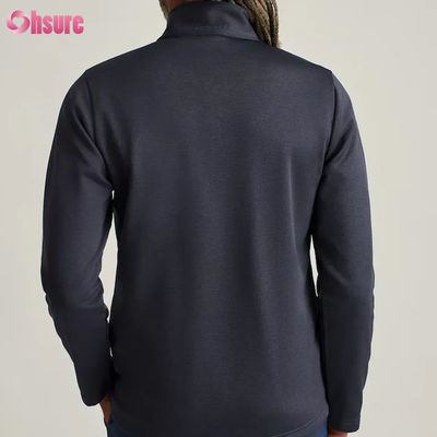 Mensen Custom Plus Size Quarter Zip Pullover High Quality Nylon Sport Hoodie met borduurwerk Solid Half Zip Design voor de winter