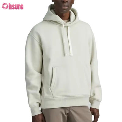 Hoogwaardige Oversized Heren Atletische Hoodie Groothandel Sportmode met Effen Kleur Capuchon Kraag Aangepast Logo Zeefdruk