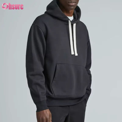 Hoogwaardige Oversized Heren Atletische Hoodie Groothandel Sportmode met Effen Kleur Capuchon Kraag Aangepast Logo Zeefdruk