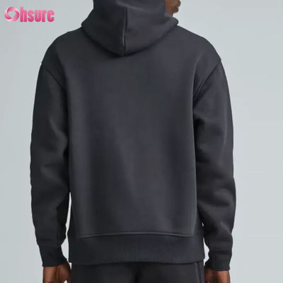 Hoogwaardige Oversized Heren Atletische Hoodie Groothandel Sportmode met Effen Kleur Capuchon Kraag Aangepast Logo Zeefdruk
